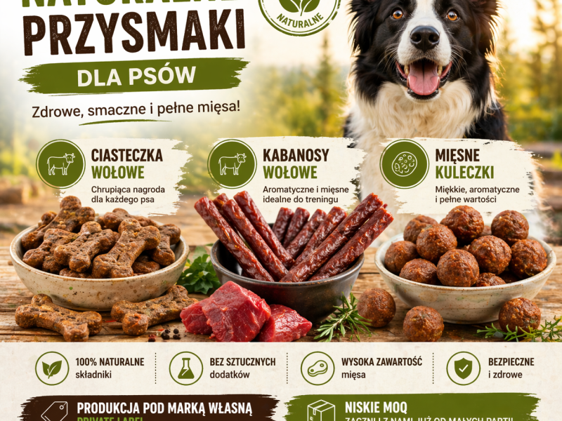 Naturalne przysmaki dla psów – produkcja, rodzaje i możliwość własnej marki